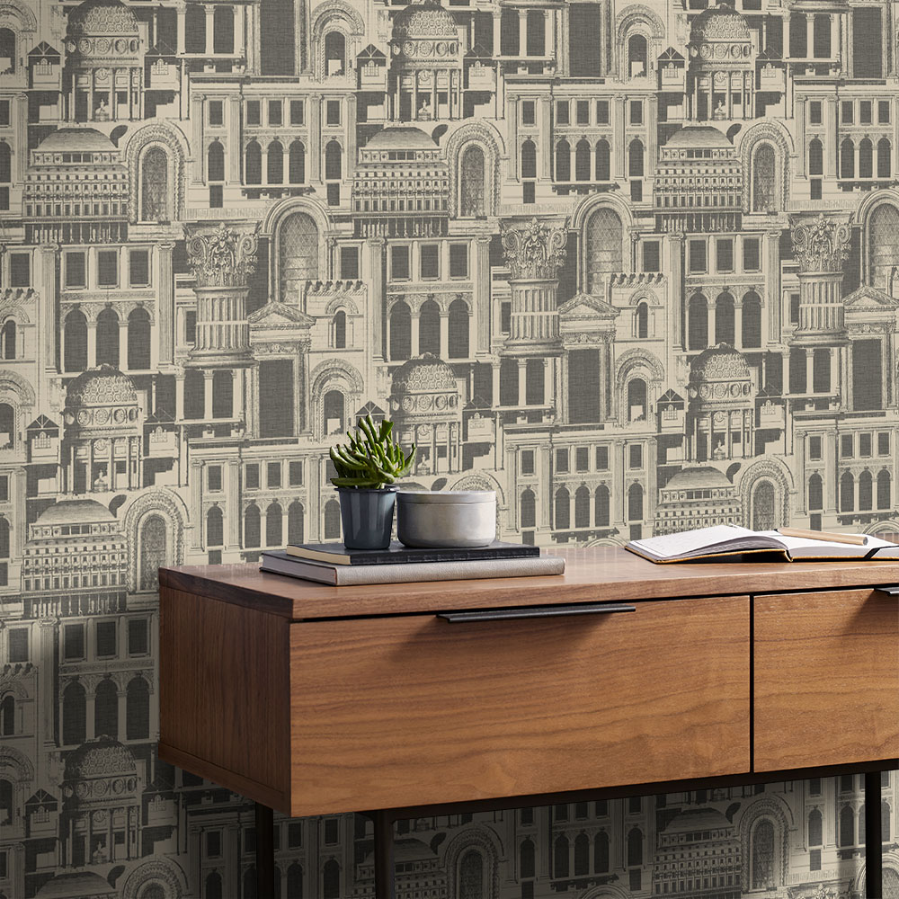 Quarters Wallpaper 105285 By Graham Brown In Sepia Brown